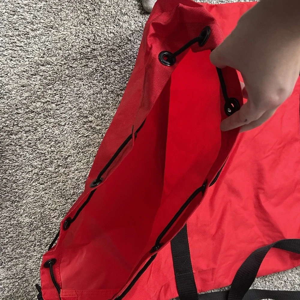 Vintage 90s Marlboro Adventure Team Extra Large Red Draw String Duffle Bag Cinch
